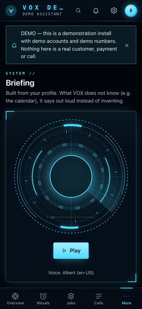 VOX: the morning briefing (demo install)
